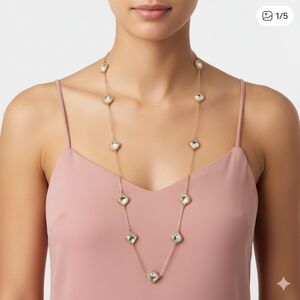 Silver and Clear Draped Necklace